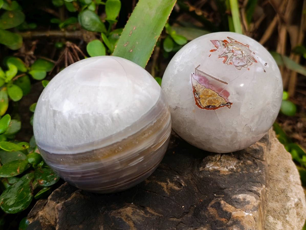 Polished Red Sashe River Agate Spheres x 3 From Sashe River, Zimbabwe - Toprock Gemstones and Minerals 
