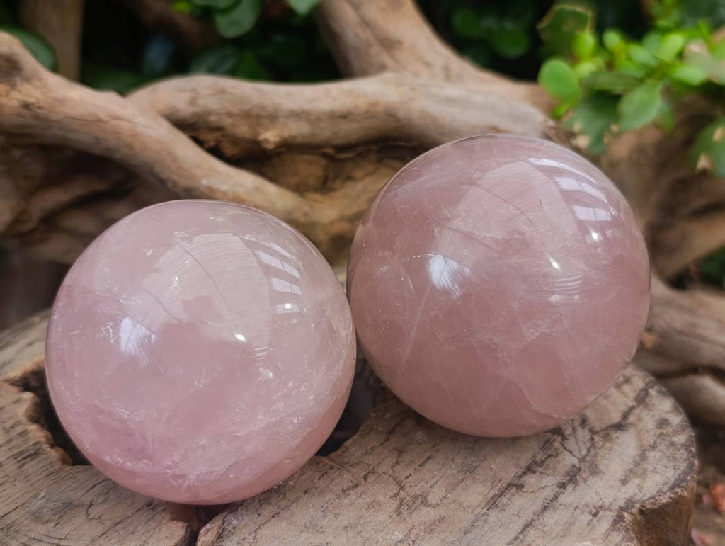Polished Rose Quartz Spheres x 4 From Madagascar - Toprock Gemstones and Minerals 
