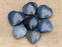 Polished Lazulite Hearts x 35 From Madagascar