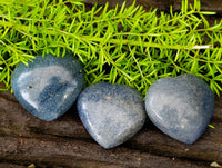 Polished Lazulite Hearts x 35 From Madagascar