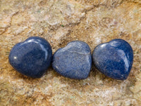 Polished Lazulite Hearts x 35 From Madagascar