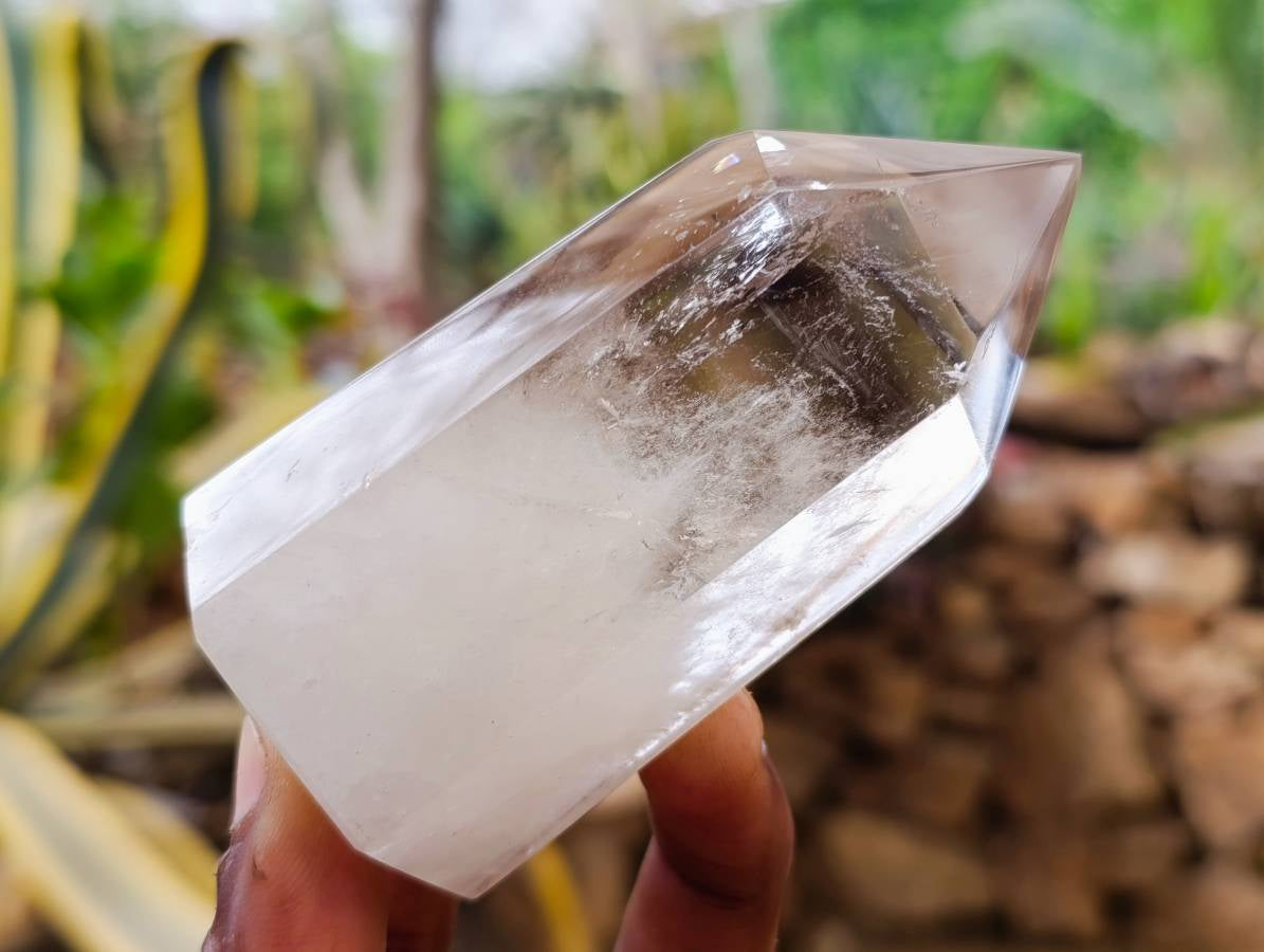 Polished Wispy Phatom Smokey Phantom Quartz Crystals x 6 From Madagascar - Toprock Gemstones and Minerals 