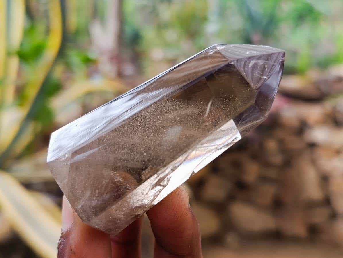 Polished Wispy Phatom Smokey Phantom Quartz Crystals x 6 From Madagascar - Toprock Gemstones and Minerals 