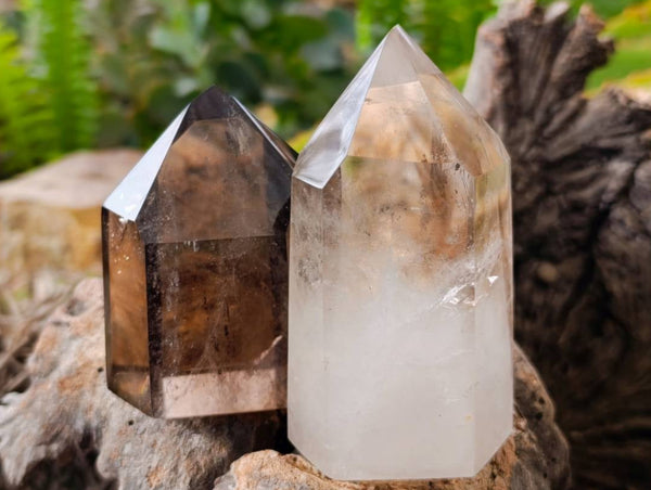 Polished Wispy Phatom Smokey Phantom Quartz Crystals x 6 From Madagascar