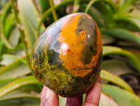 Polished Green Opal Standing Free Forms x 6 From Antsirabe, Madagascar