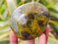 Polished Green Opal Standing Free Forms x 6 From Antsirabe, Madagascar