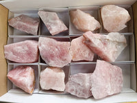 Natural Cobbed Rose Quartz Specimens x 12 From Northern Cape, South Africa