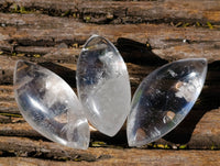 Polished Clear Quartz "Angel Tears" Pendant Pieces x 35 From Madagascar