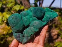 Natural Botryoidal Malachite Specimens x 2 From Congo