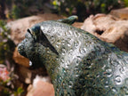 Hand Made Green Verdite Leopard Carving x 1 From Zimbabwe - Toprock Gemstones and Minerals 