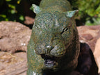 Hand Made Green Verdite Leopard Carving x 1 From Zimbabwe - Toprock Gemstones and Minerals 