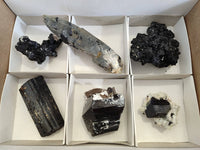 Natural Schorl Black Tourmaline Specimens x 6 From Namibia - Toprock Gemstones and Minerals 