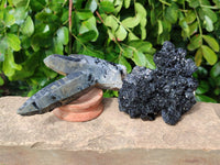Natural Schorl Black Tourmaline Specimens x 6 From Namibia - Toprock Gemstones and Minerals 