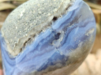 Polished Blue Lace Agate Standing Free Form x 1 From Malawi - Toprock Gemstones and Minerals 