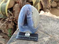 Polished Blue Lace Agate Standing Free Form x 1 From Malawi - Toprock Gemstones and Minerals 
