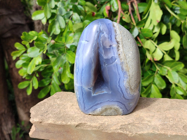 Polished Blue Lace Agate Standing Free Form x 1 From Malawi