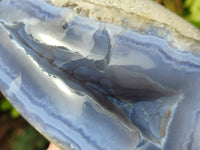 Polished Blue Lace Agate Standing Free Form x 1 From Malawi - Toprock Gemstones and Minerals 