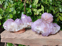 Natural Amethyst Spirit Quartz Clusters x 2 From South Africa - Toprock Gemstones and Minerals 