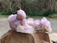 Natural Amethyst Spirit Quartz Clusters x 2 From South Africa - Toprock Gemstones and Minerals 