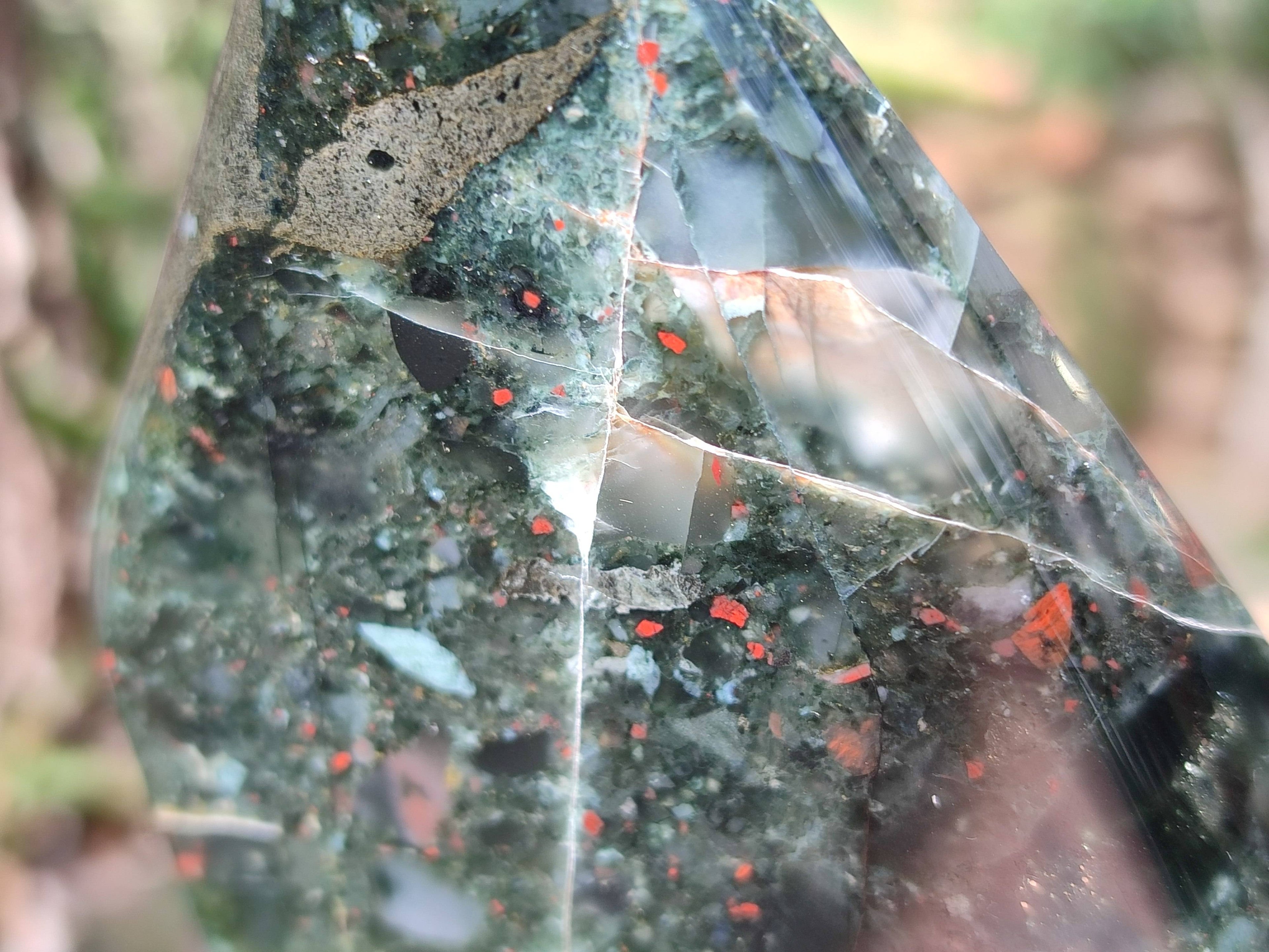 Polished Bloodstone Point x 1 From Swaziland - Toprock Gemstones and Minerals 