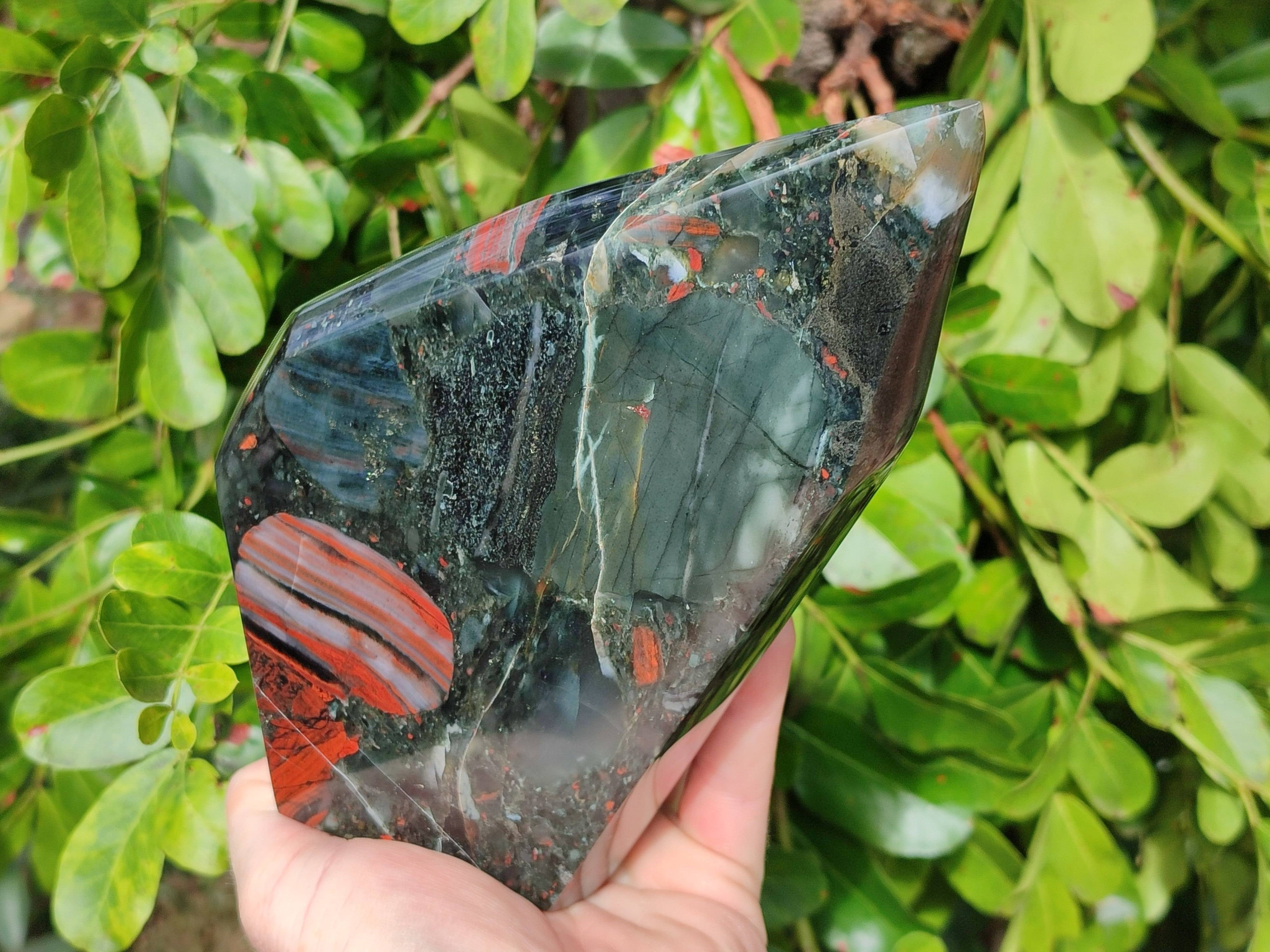 Polished Bloodstone Point x 1 From Swaziland - Toprock Gemstones and Minerals 
