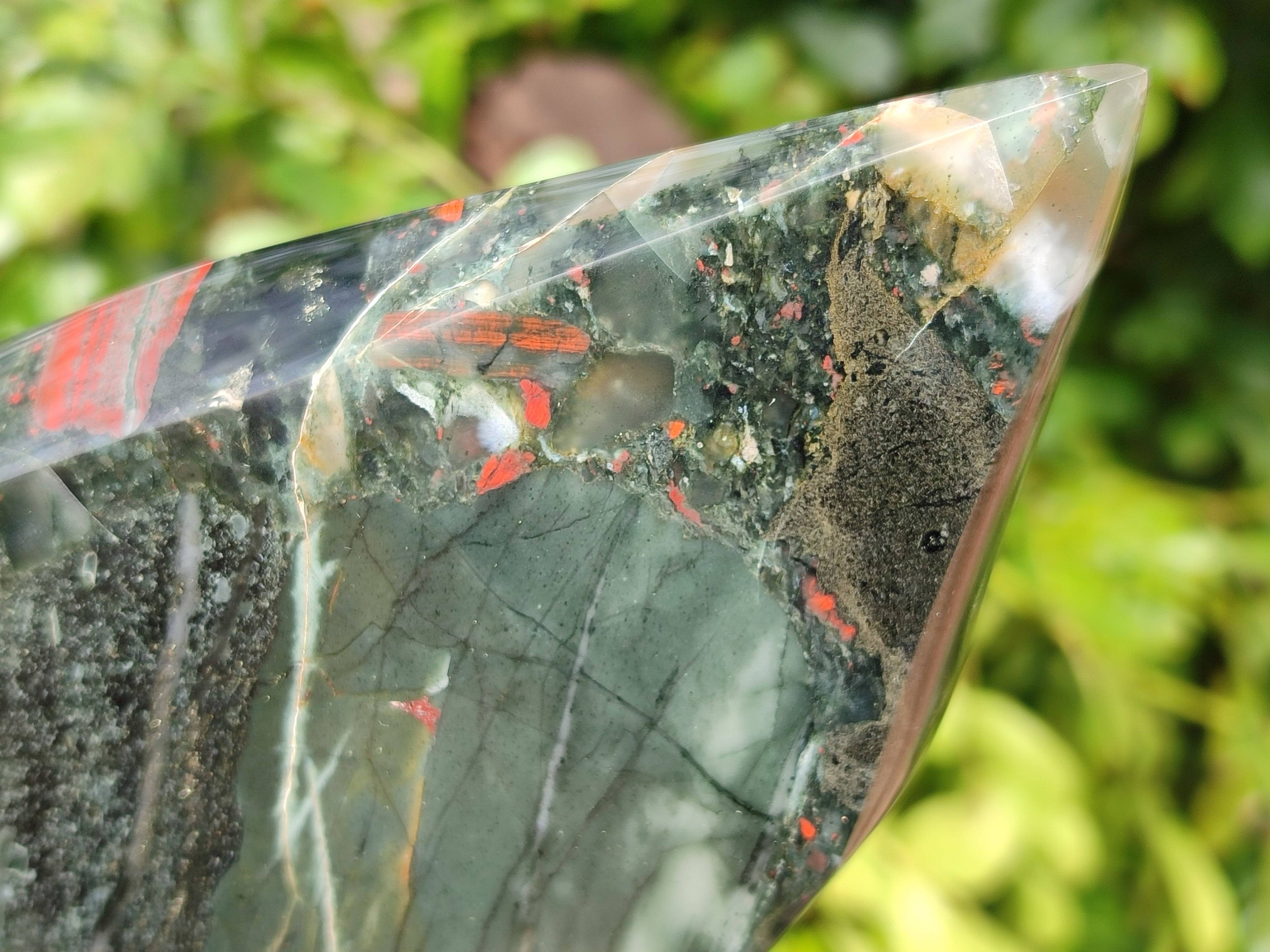 Polished Bloodstone Point x 1 From Swaziland - Toprock Gemstones and Minerals 
