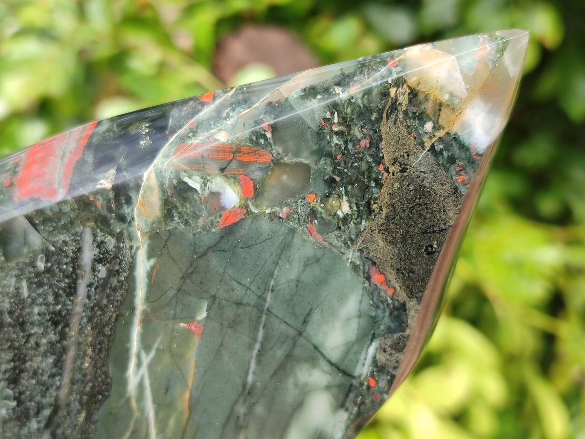 Polished Bloodstone Point x 1 From Swaziland - Toprock Gemstones and Minerals 