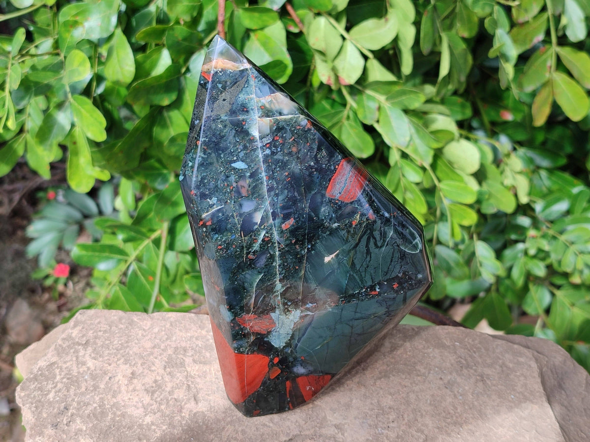 Polished Bloodstone Point x 1 From Swaziland - Toprock Gemstones and Minerals 