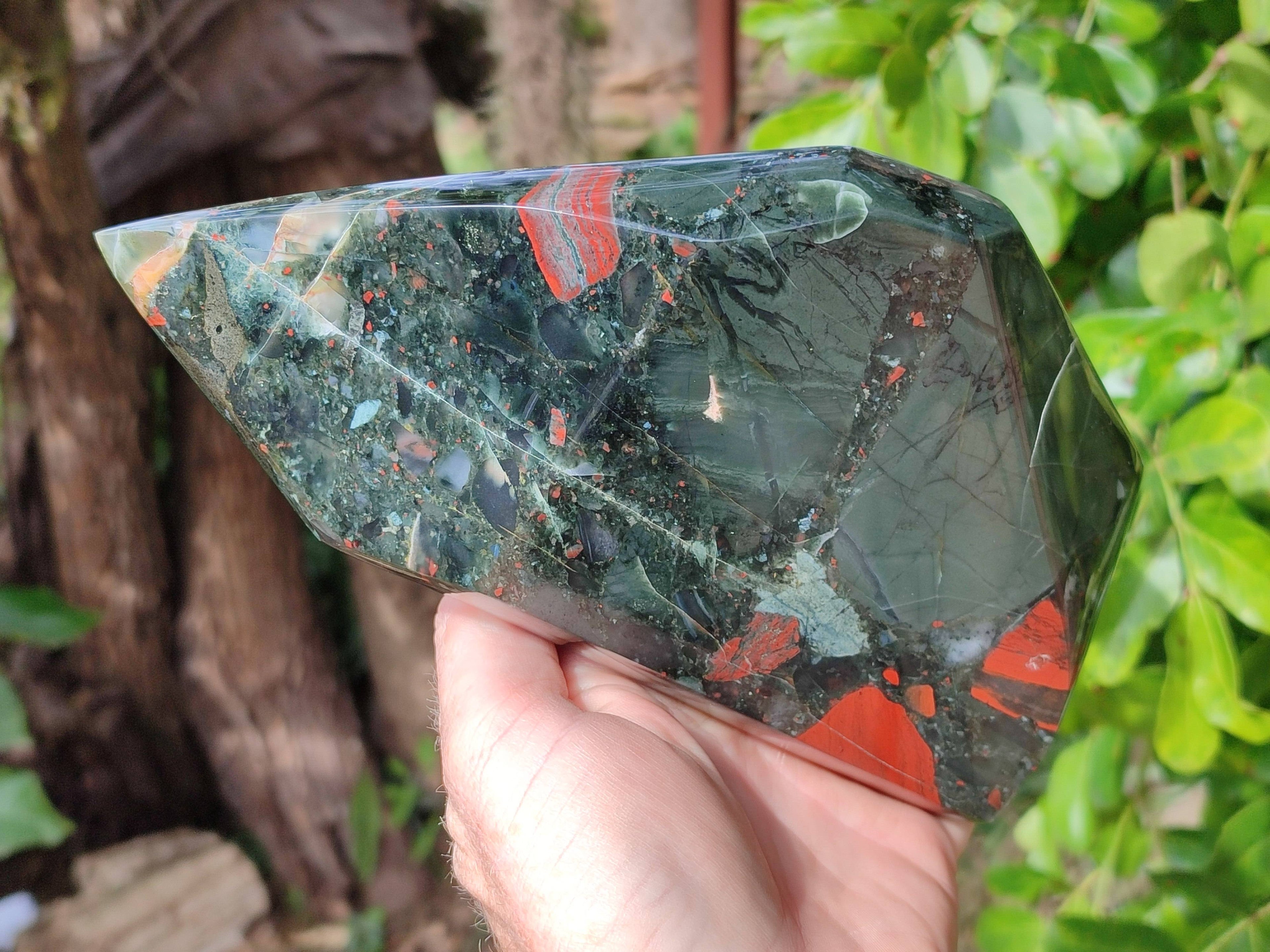 Polished Bloodstone Point x 1 From Swaziland - Toprock Gemstones and Minerals 