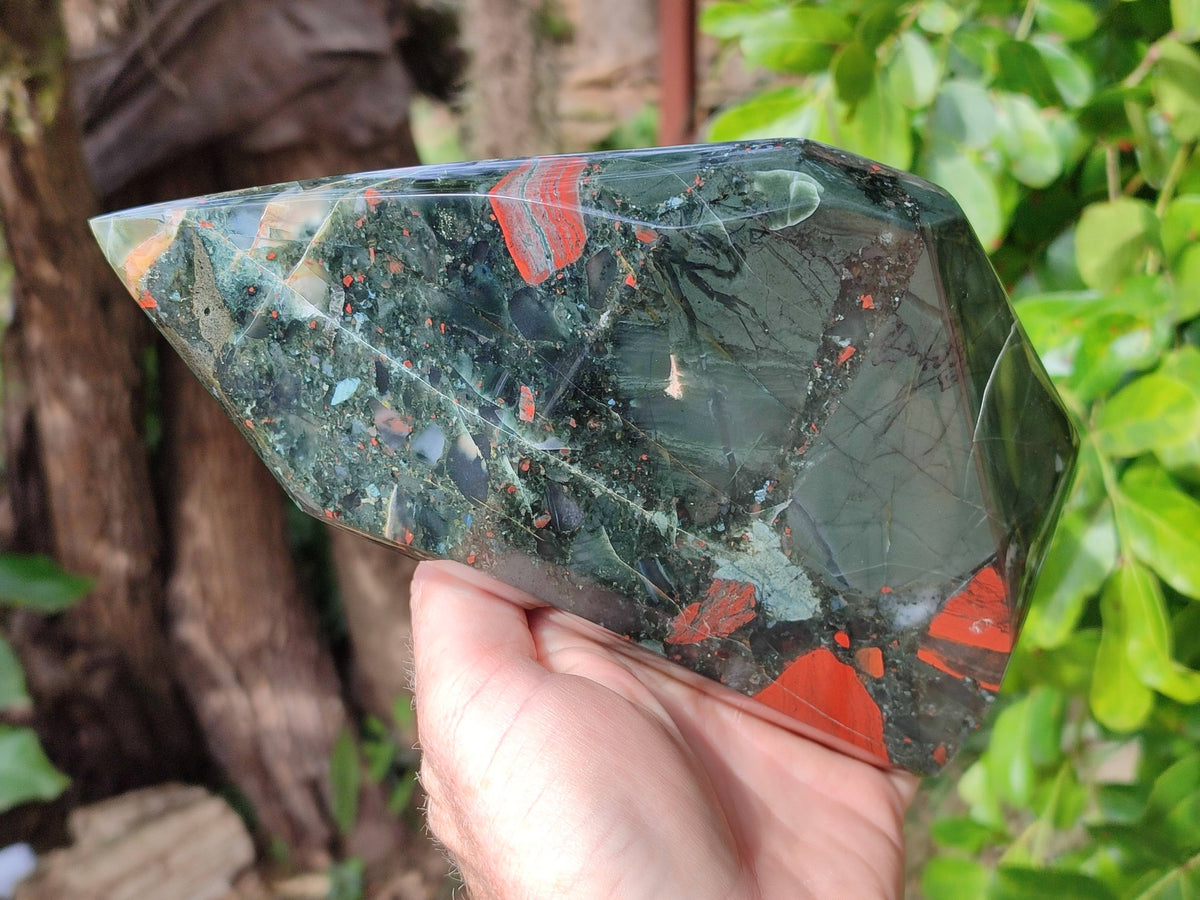 Polished Bloodstone Point x 1 From Swaziland - Toprock Gemstones and Minerals 