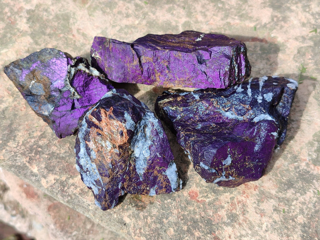 Natural Metallic Purpurite Specimens x 12 From Erongo, Namibia - Toprock Gemstones and Minerals 