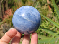 Polished Blue Calcite Spheres x 2 From Madagascar - Toprock Gemstones and Minerals 