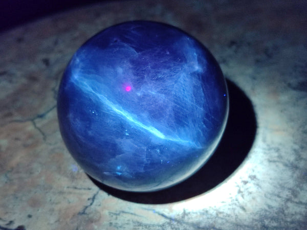 Polished Blue Calcite Spheres x 2 From Madagascar