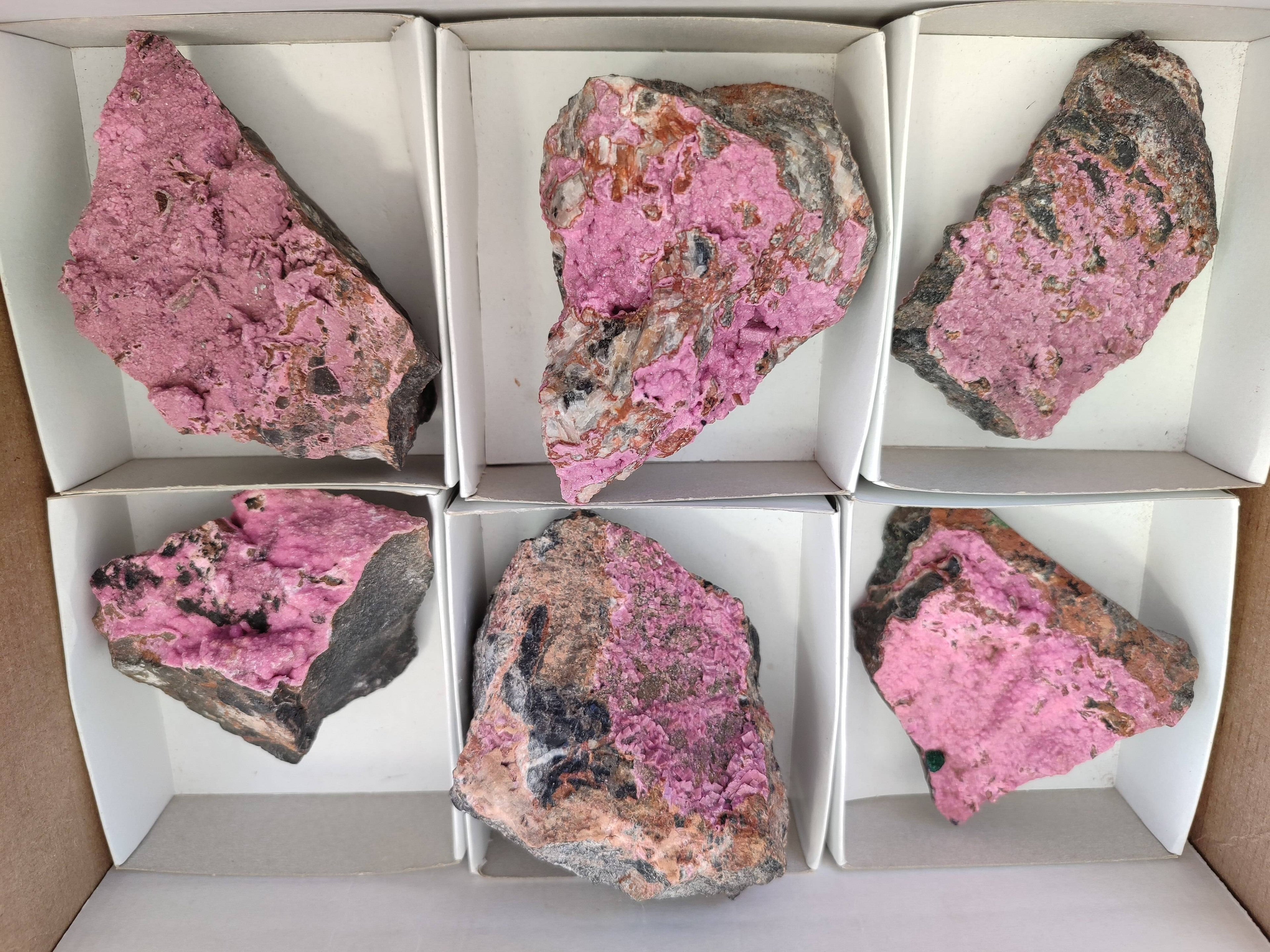 Natural Drusy Salrose on Dolomite Matrix Specimens x 6 From Kakanda, Congo - Toprock Gemstones and Minerals 