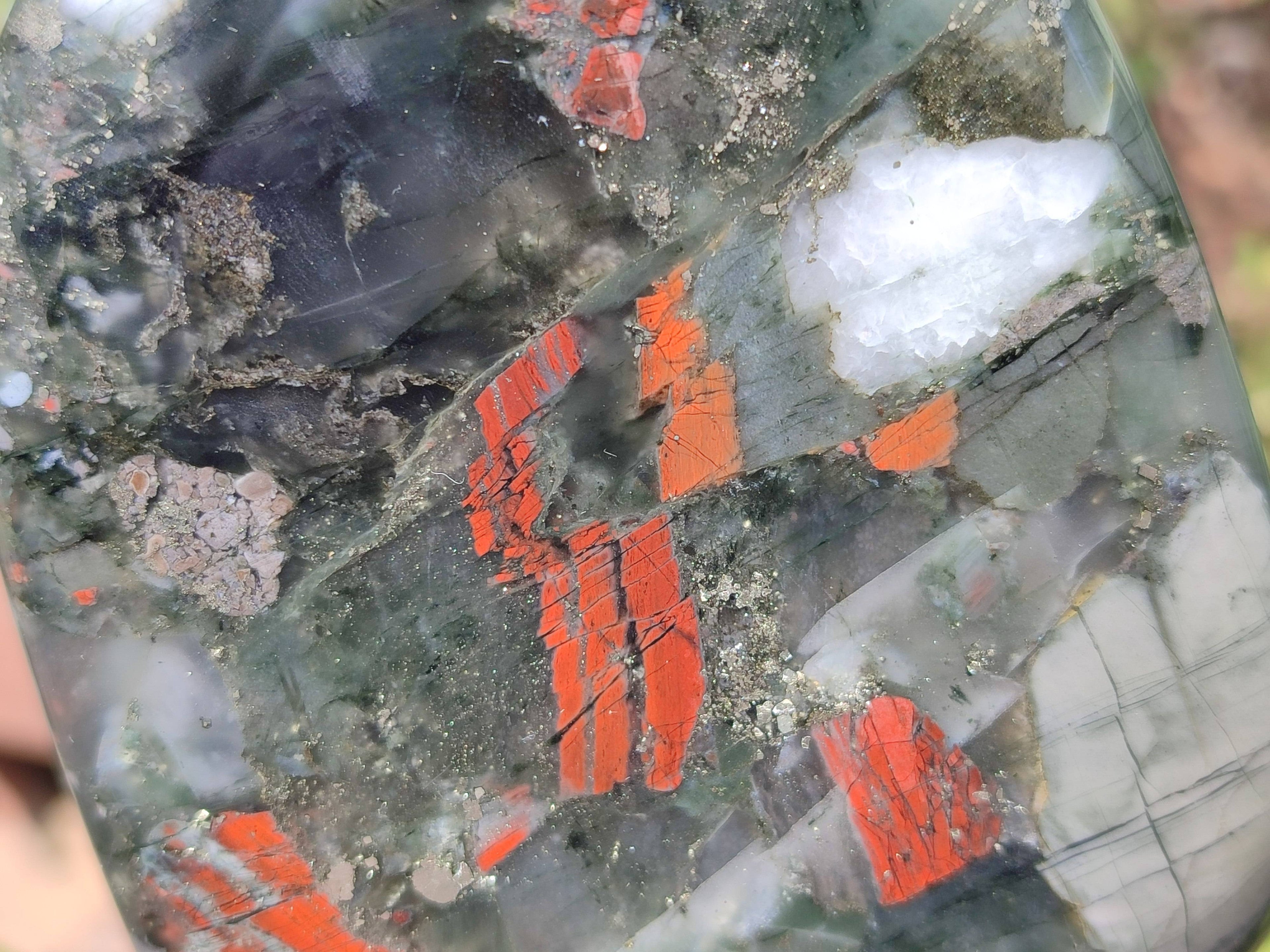 Polished Bloodstone Standing Free Forms x 2 From Swaziland - Toprock Gemstones and Minerals 