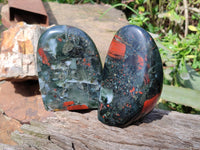 Polished Bloodstone Standing Free Forms x 2 From Swaziland