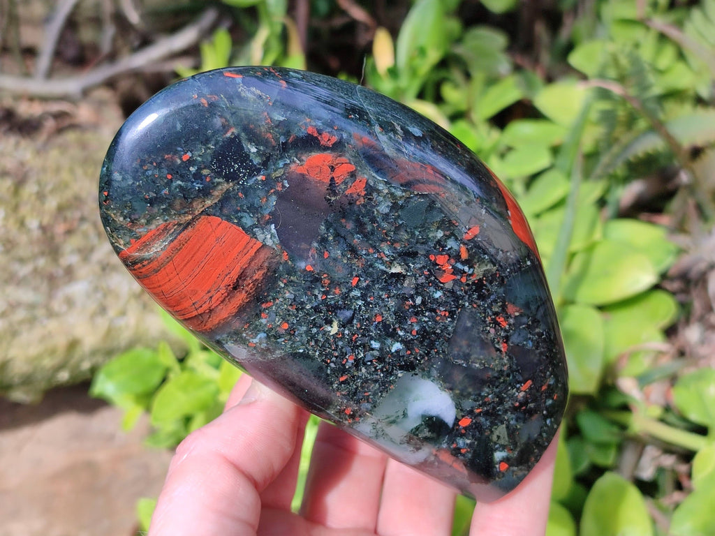 Polished Bloodstone Standing Free Forms x 2 From Swaziland - Toprock Gemstones and Minerals 