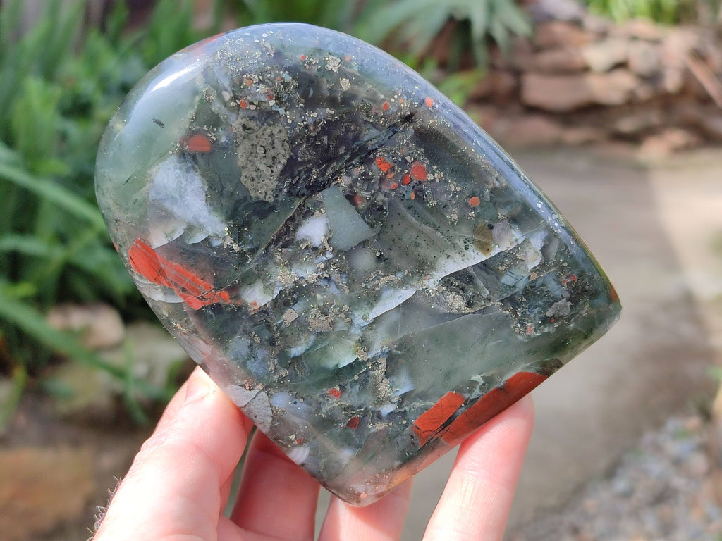 Polished Bloodstone Standing Free Forms x 2 From Swaziland - Toprock Gemstones and Minerals 