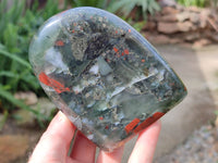 Polished Bloodstone Standing Free Forms x 2 From Swaziland