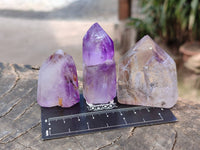 Polished Window Amethyst Crystals x 12 From Madagascar
