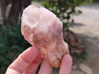Natural Pink Hematoid Candle Quartz Crystals x 6 From Madagascar