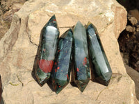 Polished Double Terminated Bloodstone Points x 10 From Swaziland