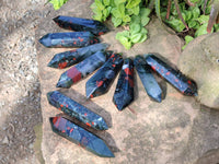 Polished Double Terminated Bloodstone Points x 10 From Swaziland