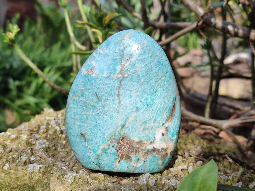 Polished Amazonite Standing Free Forms x 4 From Madagascar - Toprock Gemstones and Minerals 