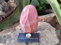 Polished Rose Quartz Standing Free Forms x 2 From Madagascar