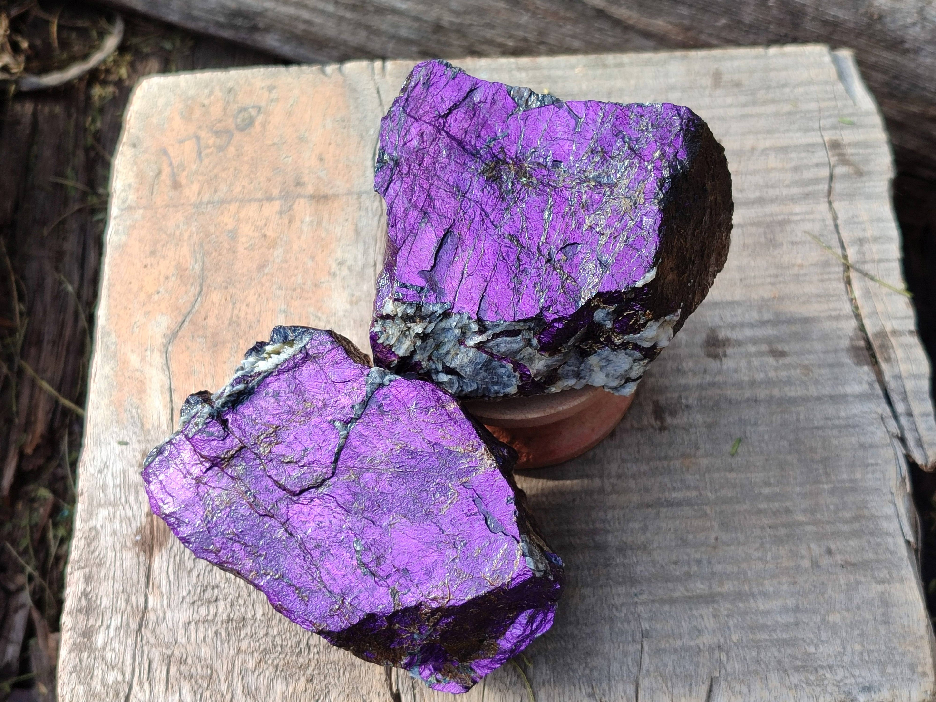 Natural Metallic Purpurite Specimens x 6 From Erongo, Namibia - Toprock Gemstones and Minerals 