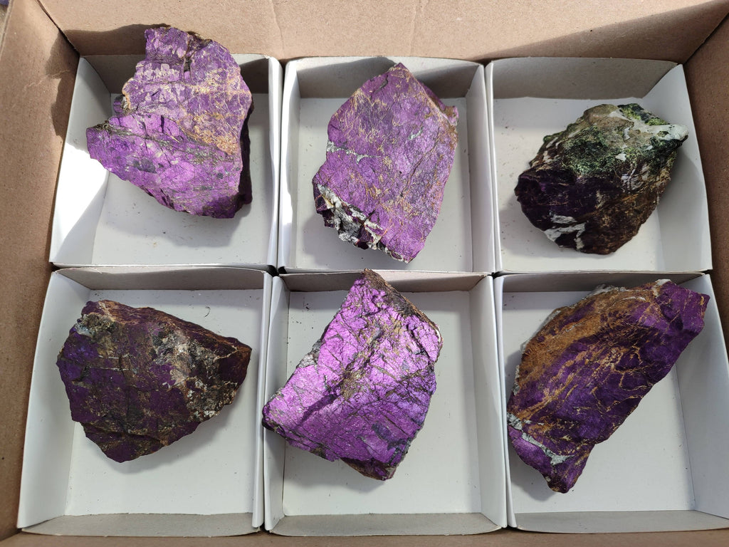 Natural Metallic Purpurite Specimens x 6 From Erongo, Namibia - Toprock Gemstones and Minerals 