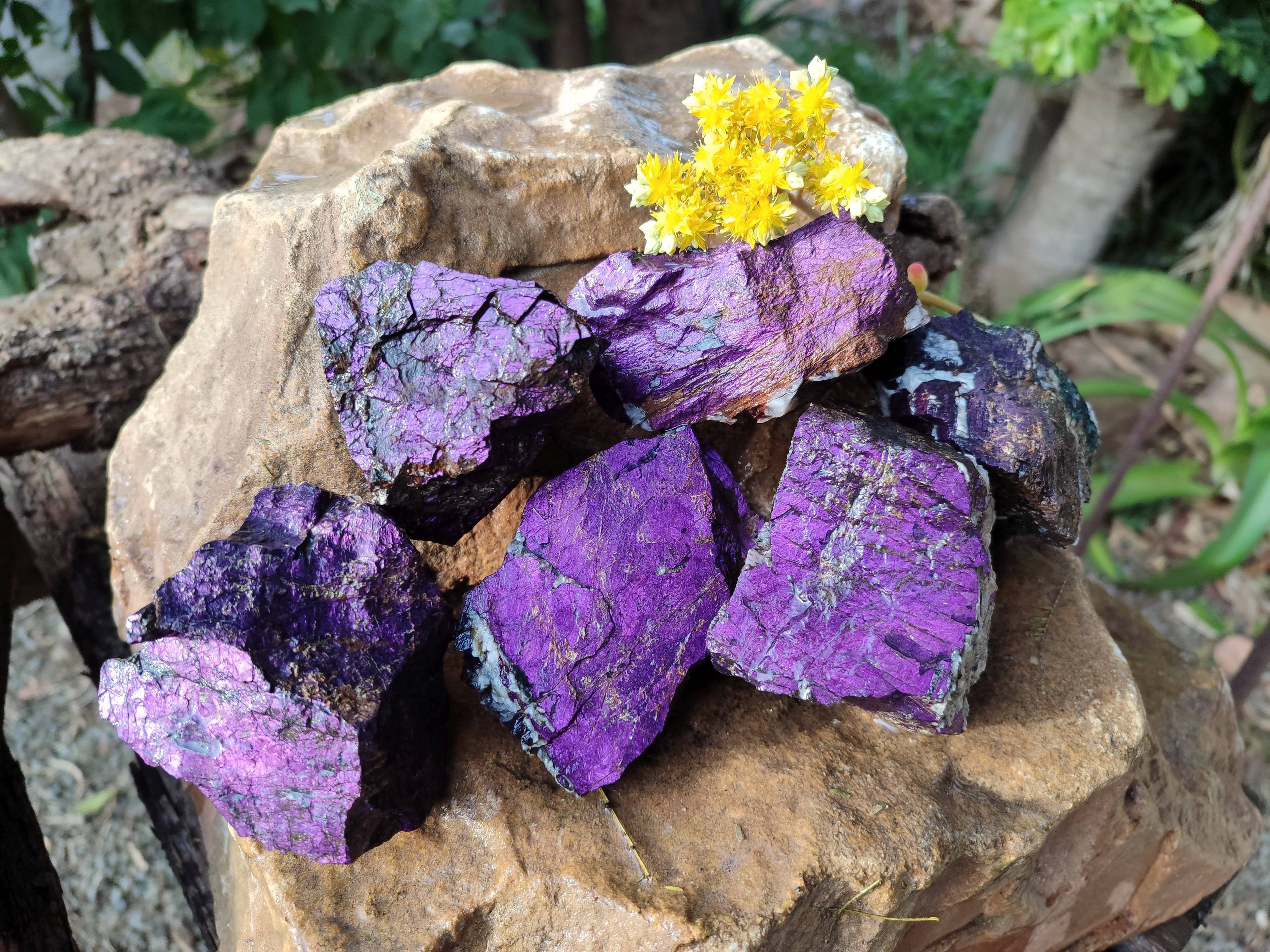 Natural Metallic Purpurite Specimens x 6 From Erongo, Namibia - Toprock Gemstones and Minerals 