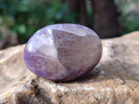 Polished Lepidolite with Pink Rubellite Palm Stones x 20 From Ambatondrazaka, Madagascar