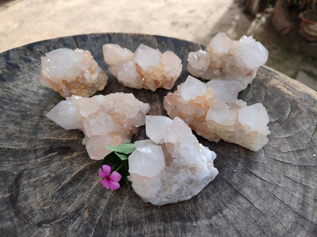 Natural Spirit Quartz Clusters x 6 From South Africa - Toprock Gemstones and Minerals 